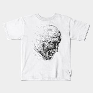 🖋️🎨 Embodied Threads: A Man's Journey Illustrated in Ink  🧵🌟 Kids T-Shirt